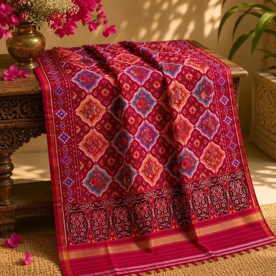 Patola: History, Double Ikat Technique, Motifs & How to Identify Authentic Patola